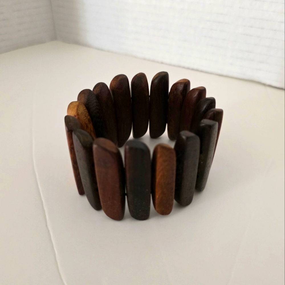 Vintage Tribal Exotic Wood Cuff bracelet